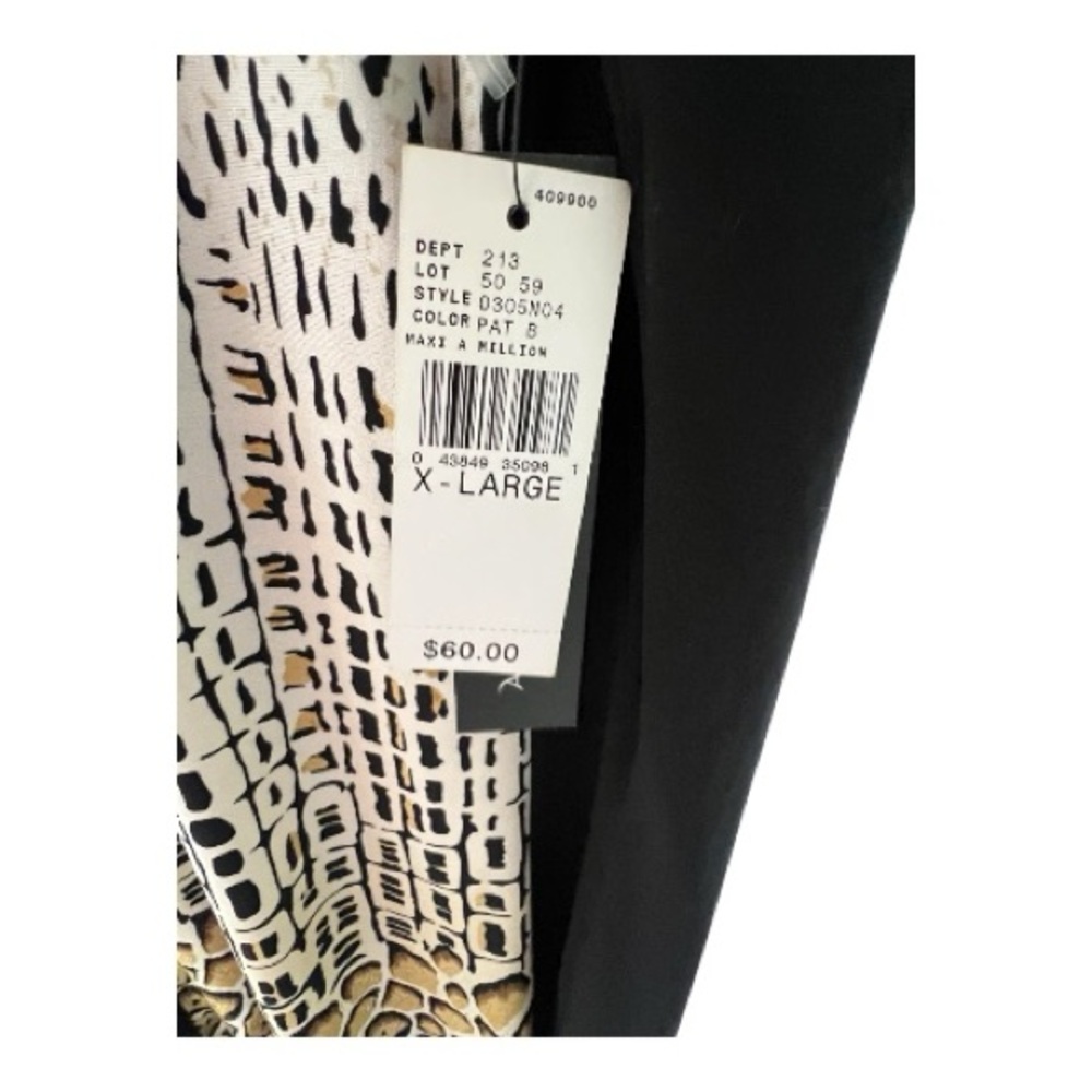 AB Studio NWT Sleeveless Maxi Dress XL Black Animal Print Front - Picture 2 of 5